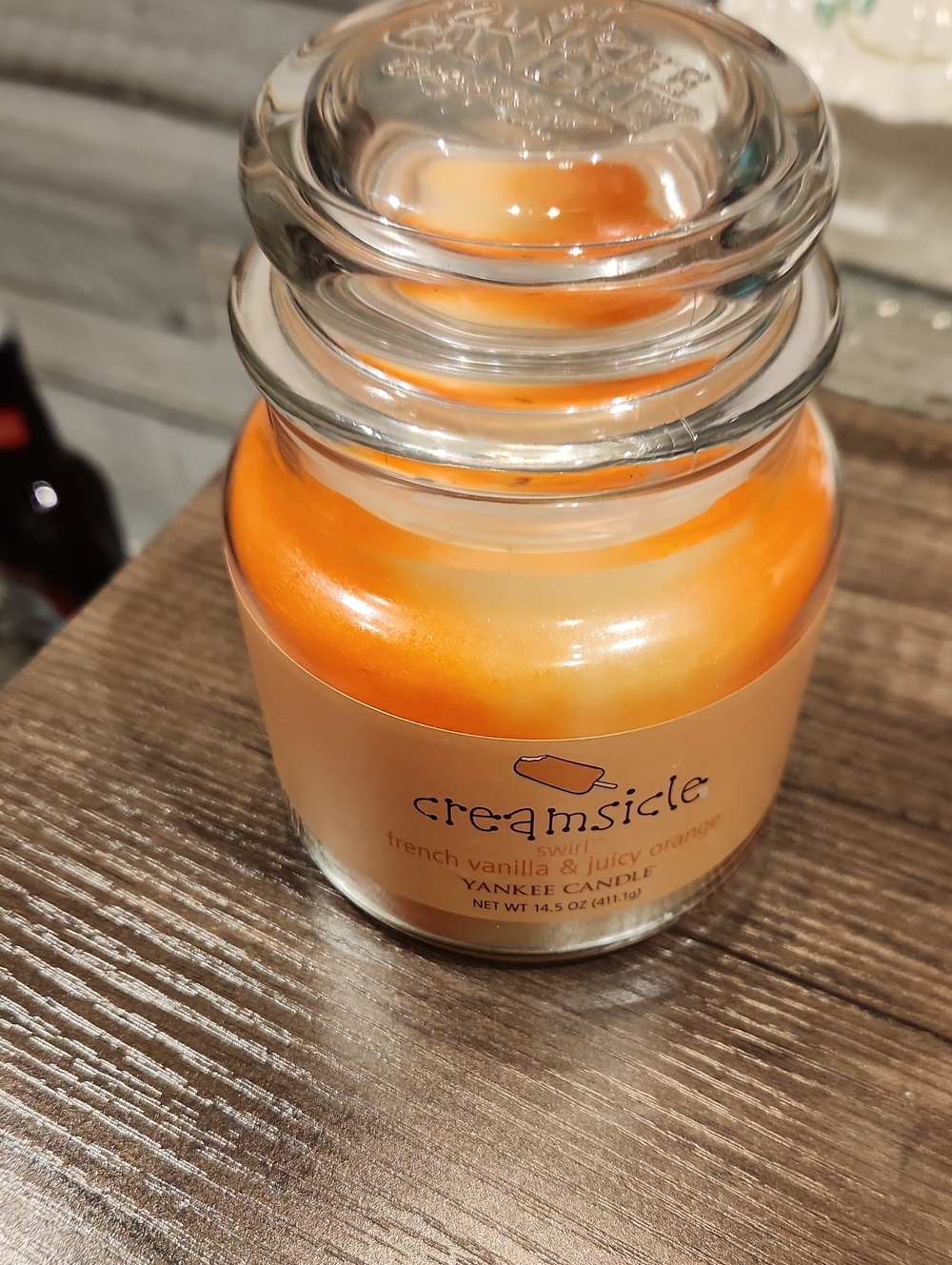 NWT Yankee Candle Creamsicle Swirl Jar Candle - Orange and Cream 14.5 OZ